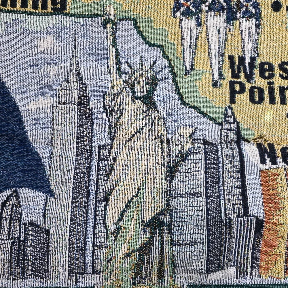 Vintage New York State Tapestry Throw Blanket Danbury Mint U.S.A. Gift